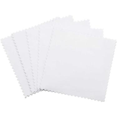 Imagem de Panos de polimento prateados, pacote com 10 panos de limpeza de joias para óculos, tela de telefone, panos de polimento de microfibra não abrasivos de 15 x 20 cm