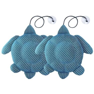 Imagem de LUMINFLY Absorvedor de espuma de hidromassagem com ventosa, esponja em forma de tartaruga com absorção de óleo de 2 peças para spas e piscinas, limpador flutuante reutilizável