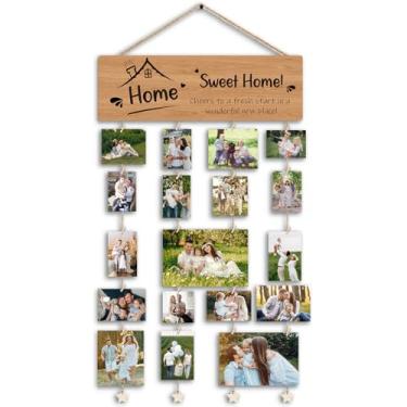 Imagem de Dilemat Porta-retrato de família, presentes para membros da família, exibição de fotos para pendurar em casa, presente de inauguração, suporte de foto de madeira para parede