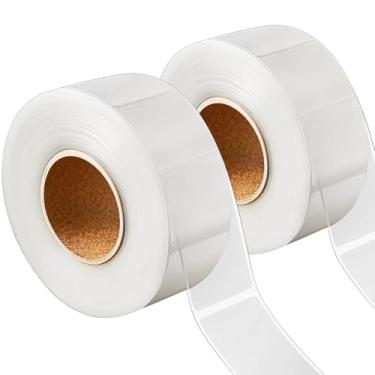 Imagem de 2 rolos de tiras protetoras transparentes autoadesivas, fita impermeável para lombada de livros, 1200 etiquetas por rolo, capas de vedação de código de barras