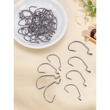 Imagem de Anzol de pesca de robalo, 40 peças, 4 estilos, anzol de aço carbono, anzol de manivela, ganchos de garra de águia com caixa de plástico portátil para pegar uma variedade de peixes em água doce e