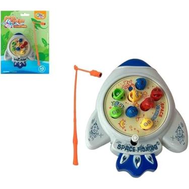 Imagem de Brinquedo Infantil Pega Peixe com Corda, Jogo de 11 Peças Foguetinho, Brinquedos de Encaixar e Montar - Sortido