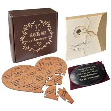 Imagem de Quebra-cabeça de madeira para ele ou ela You are my rock gravado rock e 20 razões pelas quais eu te amo