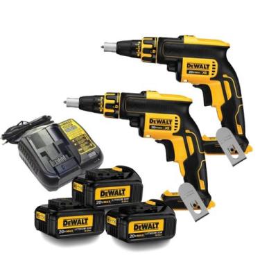 Imagem de Kit 2 Parafusadeira Drywall Gesso 3 Baterias 20v 3ah Dewalt Dcf620