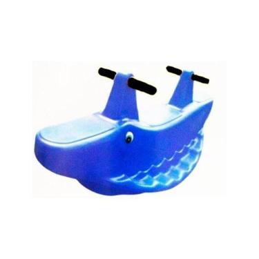 Imagem de Balanço Infantil Gangorra Jacare 2 Lugares Azul - Diversão Kids 