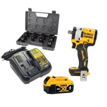 Imagem de Chave De Impacto Bateria 20v 4ah Dewalt 1/2 Dcf922 + Soquete