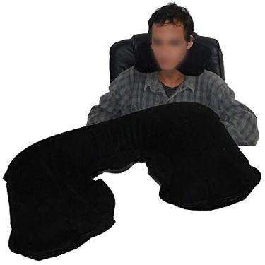 Imagem de Almofada pescoço travesseiro inflável Preto CBRN01880