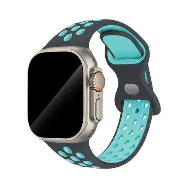 Imagem de Pulseira De Borracha Colorida Para Apple Watch Band 44mm 45mm 46mm 49m