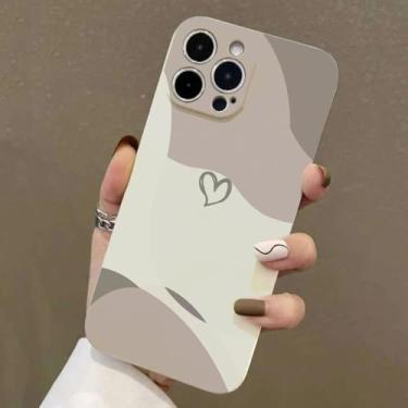 Imagem de IRTGFG Capa de silicone macia com estampa de coração colorido para iPhone 16E à prova de choque (para iPhone 16E/3)