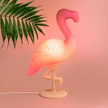 Imagem de Luminária Flamingo Summer Bird, Polietileno, Rosa, 49x34x13 cm, Cabo de Força com Interruptor, 110/220V, Decorativa para Sala e Quarto