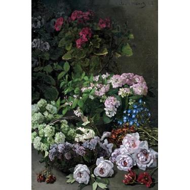 Imagem de Sense&Sensitivity Arts Arte de parede em tela de flores de primavera Claude Monet 24 x 36 polegadas (60 x 90 cm) arte de parede impressionista para decoração de casa, quarto e escritório impressões de