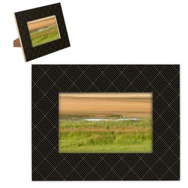 Imagem de hongjinglin Porta-retrato de 28 x 35,5 cm com estampa de madeira, design preto, com tapete para parede e mesa, moldura para pendurar na parede para decoração de casa e amigos da família, ideias de