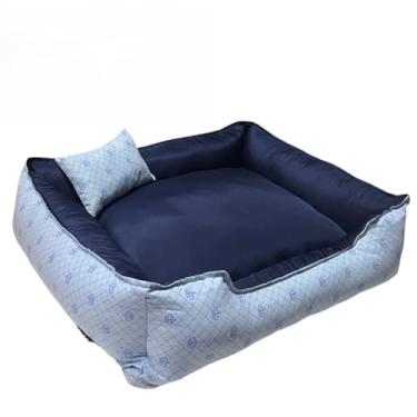 Imagem de Cama Pet Estofada para Cães e Gatos | Tamanhos, M/G/GG/EXG– Lavável(EXG - 90X70X20,AZUL)