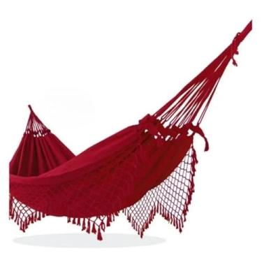 Imagem de Rede de descanso casal luxo decorativa diversas, Peça de Destaque para Interiores, Varandas Gourmet e Ambientes Exclusivos(Vinho)