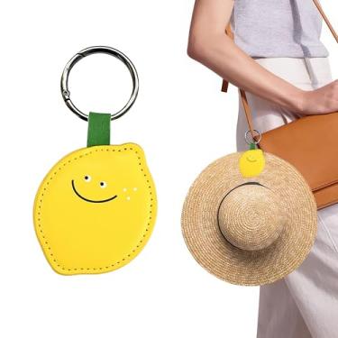 Imagem de OAOZO Clipe para chapéu de viagem – Suporte de chapéu portátil em forma de fruta (serve para bolsas/carteiras/bagagens/clipes de chapéu de praia) - Clipe de gancho seguro, essencial para férias (limão