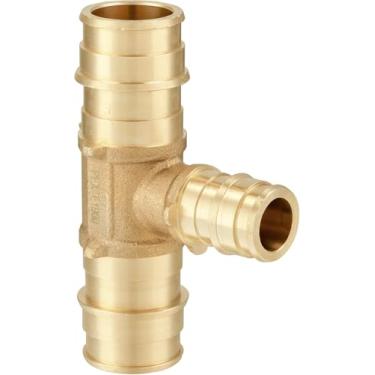 Imagem de Pex A Conexões de latão de expansão de fluxo total 3/10.2 cm x 3/10.2 cm x 1/5.1 cm T redutor SOMENTE para conexão de tubulação Pex-A, pacote com 10