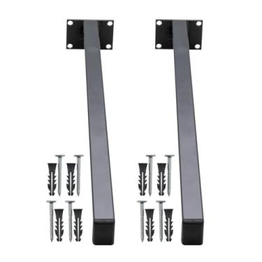 Imagem de Suporte Mão Francesa 2 Un 40cm Lavanderia Grapa De Parafusar Parede Granito Pia Balcão Banheiro Fixar Mármore (Preto)