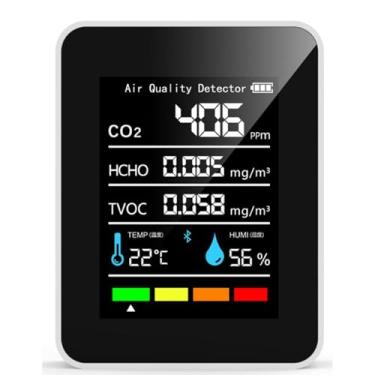 Imagem de VBESTLIFE Detector de CO2, Monitor de Qualidade do Ar Interno, Monitor 5 Em 1 HCHO TVOC Temp Humi, Detector Portátil de Dióxido de Carbono para Casa, Escritório, Sala de Aula