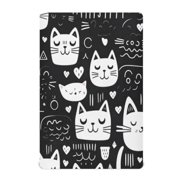 Imagem de Wassud Jogo de lençol de berço com desenho de pata de gato engraçado para meninos e meninas, respirável, lençol com elástico, neutro, 71 cm x 132 cm