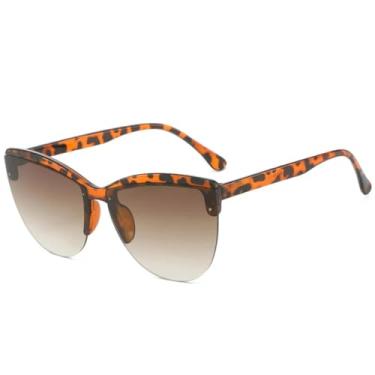 Imagem de Óculos de sol estilo gatinho, armação média, feminino, masculino, clássico, para dirigir, verão, viagem, UV400 (chá de leopardo)