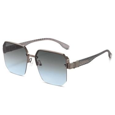 Imagem de HCPIHF Óculos de direção de metal, modernos e com armação grande para homens e mulheres (cinza)