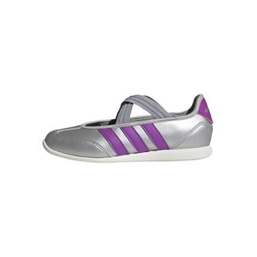 Imagem de adidas Tênis infantil unissex Barreda Mary Jane J, Prata metálico/roxo explosão/branco, 21