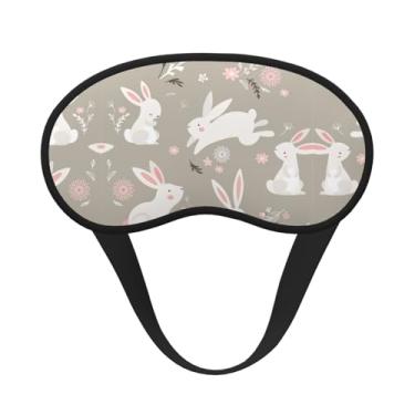 Imagem de Máscara de dormir blackout com estampa floral de coelhinho da Páscoa, máscara de luz macia, para dormir, meditação, viagem, ioga