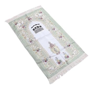 Imagem de Zerodis Tapete de Oração, Tapete Islâmico Macio, Grosso e Aveludado Com Borla Elegante, para Mulheres, Homens, Crianças, Meditação, Decoração de Casa, Presente (GREEN)
