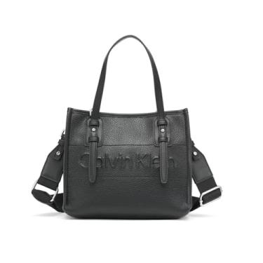 Imagem de Calvin Klein Mini bolsa transversal essencial moderna, Preto/prata, One Size