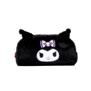 Imagem de Estojo Escolar Penal Kuromi Hello Kitty Pelúcia Preto 15505 - Xeryus
