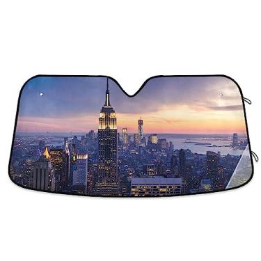 Imagem de Arranha-céus no final do protetor solar Newyork para para-brisas, viseira de para-brisa, protetor solar para carro, caminhão, SUV