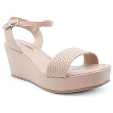 Imagem de Sandália Couro Anabela Bottero Feminina - Nude - 35-Feminino