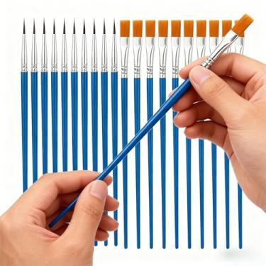 Imagem de Conjunto de pincéis de tinta acrílica, 20 pincéis profissionais de nylon para aquarela e pintura a óleo, formas sortidas para artistas, adultos e iniciantes