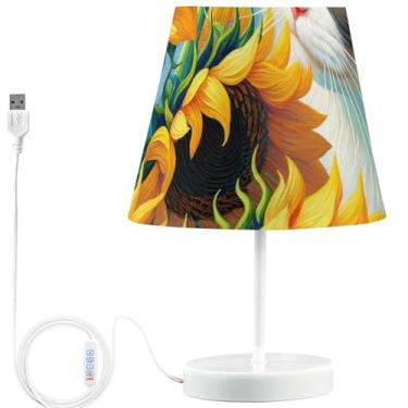 Imagem de TSENQUE Candeeiros de mesa de cabeceira personalizados Ragdoll com girassóis de gato fofos lâmpadas de cabeceira LED para mesinhas noturnas recarregáveis por USB lâmpadas decorativas de quarto