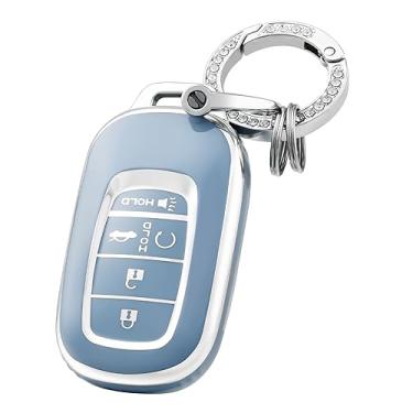Imagem de Capa de chaveiro com chaveiro compatível com HONDA Civic/Accord/HR-V/CR-V/Pilot/Sport/SI/EX/EX-L/Touring (não OEM), acessórios para chaves automotivas