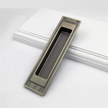 Imagem de HTNAFONI Puxadores ocultos de liga de zinco tatami embutido puxador de porta deslizante puxador de armário de quarto maçaneta de móveis ferragens 1 peça (KY-D-1 par)