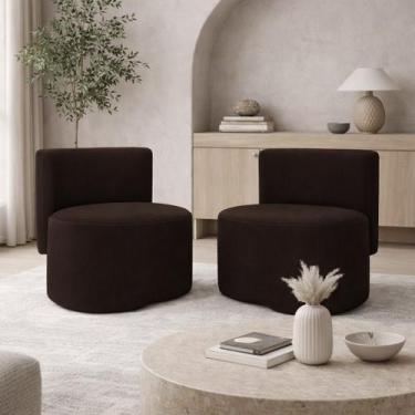 Imagem de Kit 2 Puff Orgânico Feijão Curvo Redondo Com Encosto Sala Quarto Confo