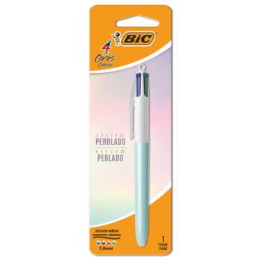 Imagem de Caneta BIC 4 Cores Perolado Azul