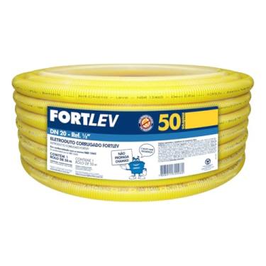 Imagem de Tubo Conduíte Corrugado Amarelo 1/2 20mm 50m Para Fiação Elétrica