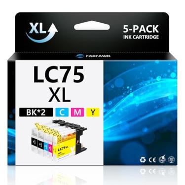 Imagem de FADFAWN Cartuchos de tinta LC75XL, pacote com 5 unidades de substituição para Brother LC75 LC71, funciona com impressora MFC-J6510DW MFC-J6910DW MFC-J825DW MFC-J835DW MFC-J430W MFC-J435W MFC-J5910DW