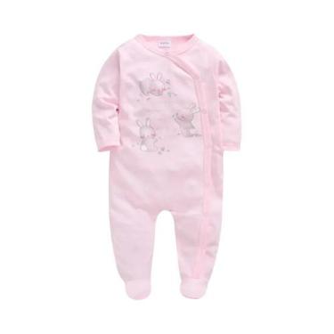 Imagem de Conjunto De 3 Peças De Macacão De Manga Longa Para Bebês Meninas Com E