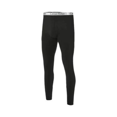 Imagem de Calças Térmicas Masculinas Slim Fit Em Fleece Espessas E Quentes Para 
