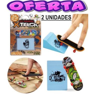 Imagem de 2 skate de dedo com rampa radical brinquedo obstáculos esporte radical