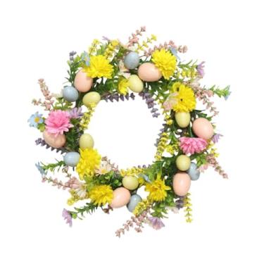 Imagem de Lilihuimaoyi Guirlanda de Páscoa para Porta de Entrada, Decoração de Páscoa, Redonda, Guirlanda de Ovos Artificiais, para Festas, Presentes.