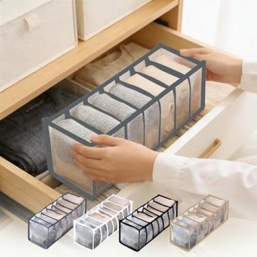 Imagem de 1 organizador de gaveta, organizador de roupas íntimas 6/7/11, divisórias, organizadores de armário e caixas de armazenamento, caixa de armazenamento dobrável para roupas íntimas e meias