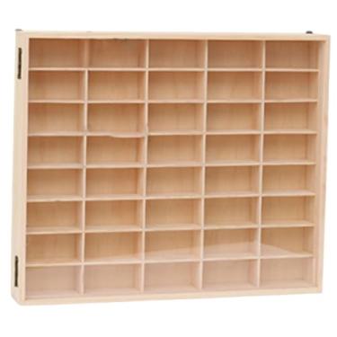 Imagem de KiBcsLic Vitrine de madeira para carrinhos de brinquedo, suporte de parede para armazenamento de miniaturas, com tampa à prova de poeira, organizador de