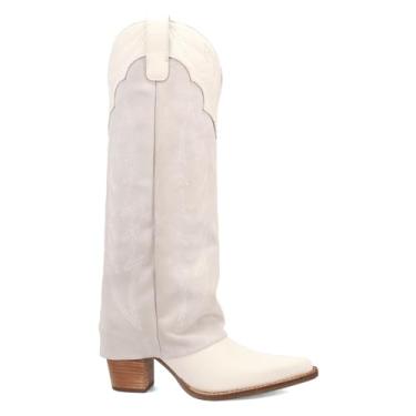 Imagem de Dingo Botas femininas Wild Horses Southwest Snip Toe Casual Salto Médio 5-7,6 cm - Branca, Branco, 39