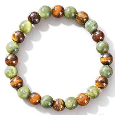 Imagem de Pulseira de atração de dinheiro feminina masculina pedra natural olho de tigre feita à mão joias com contas elásticas riqueza energia cristal cura ioga meditação amizade presente de Natal, Medium