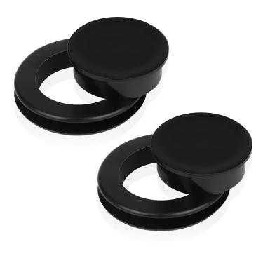 Imagem de Anel e tampa de guarda-chuva de mesa de pátio de 4,6 cm, plugue e tampa para guarda-chuva de silicone de tamanho padrão para mesa de praia de jardim de vidro (preto)