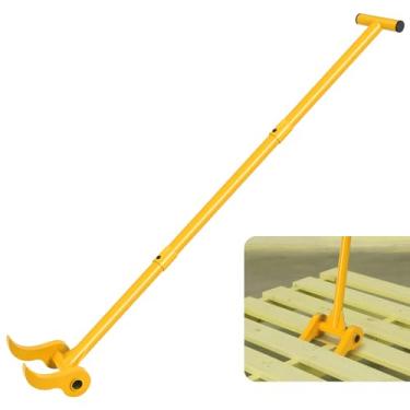 Imagem de AugFir Rebentador de paletes de 122 cm, barra de elevação de deck de 110 graus, ferramenta de remoção de placa de deck de aço carbono resistente para deck, palete, demolição de placa de madeira sem